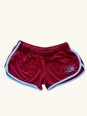 Brandy Melville Red Dolphin Shorts USA Carmel By The Sea 1991 Graphic